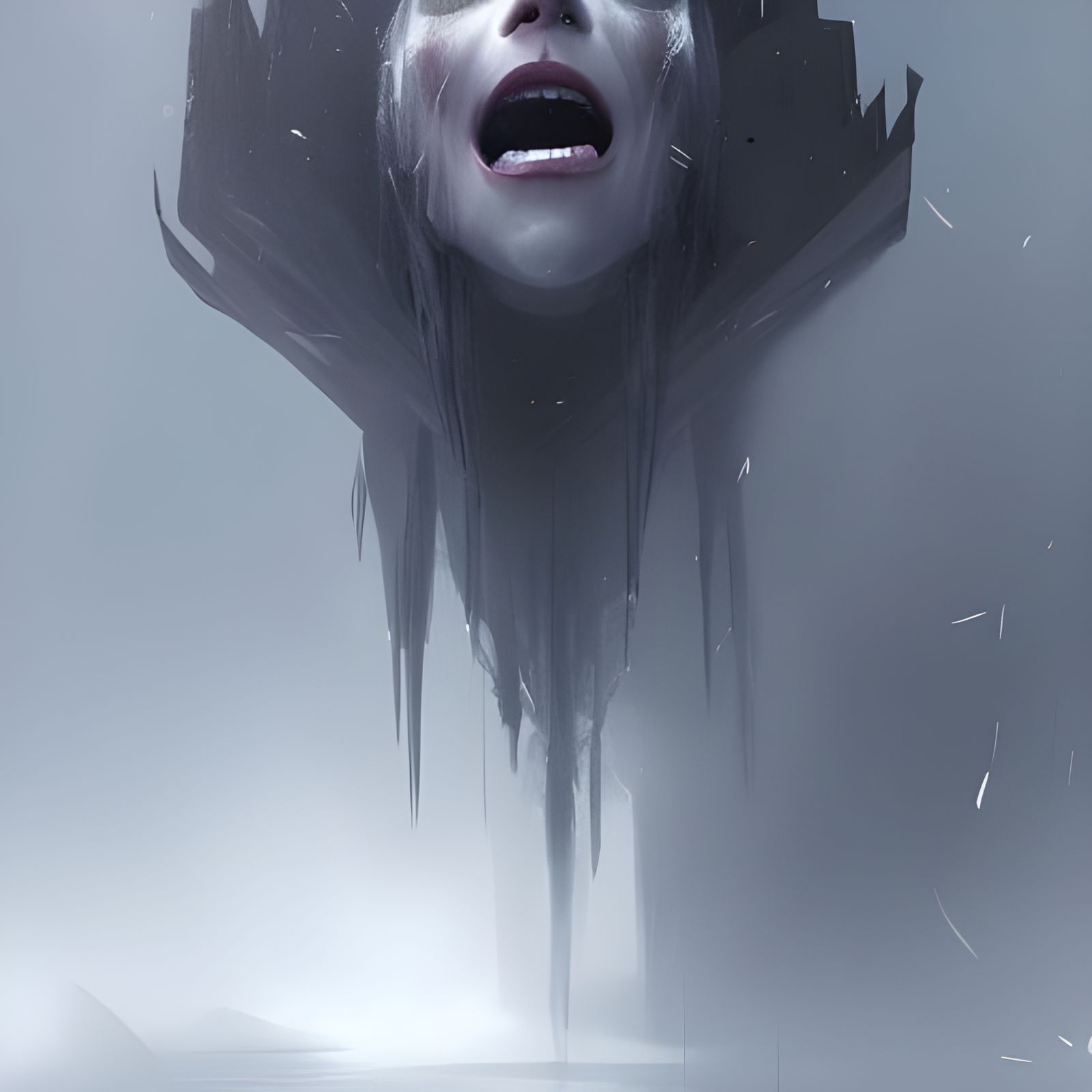 Sinister Figure Frozen by Fear, Dark Fantasy Art