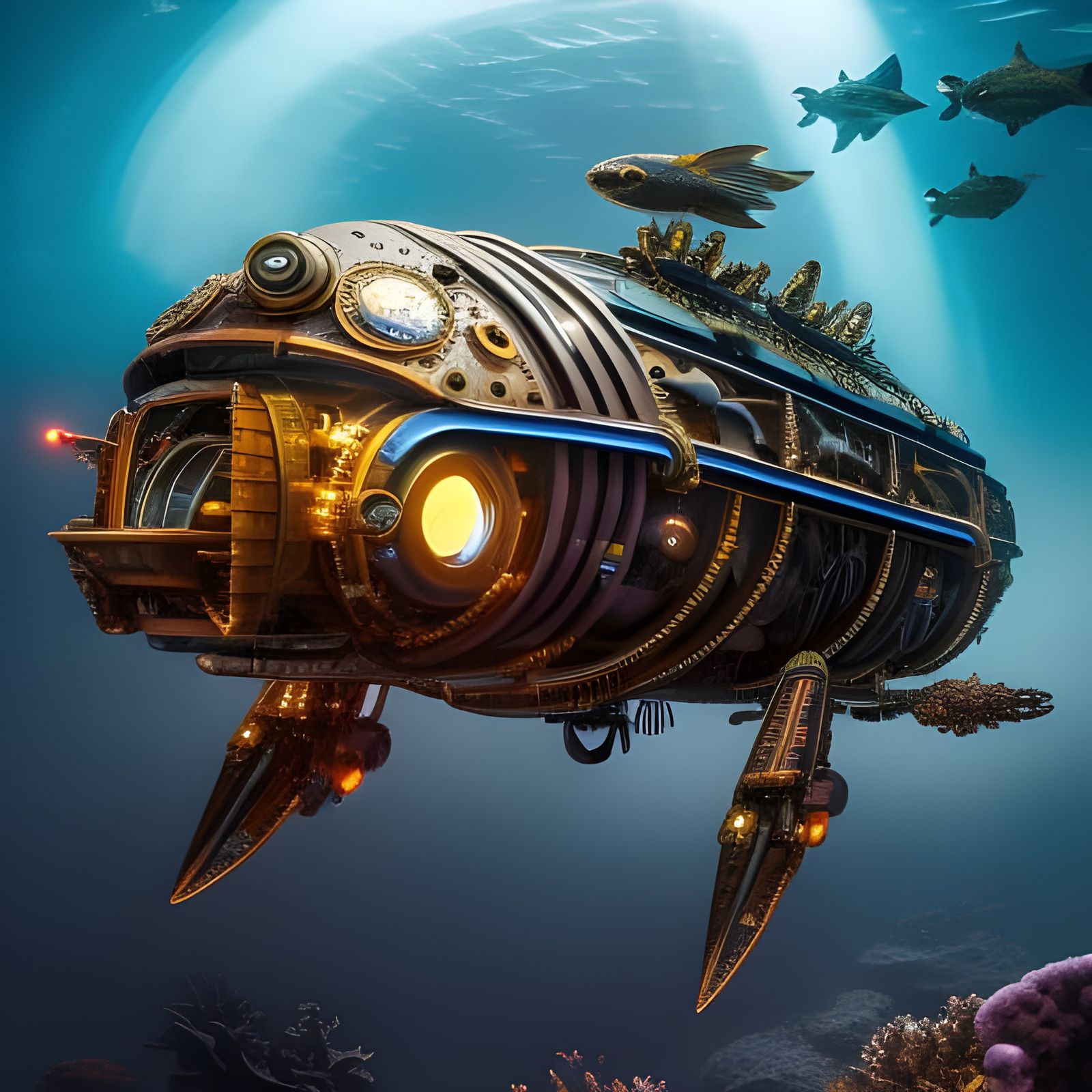 Steampunk Cyborg Submarine
