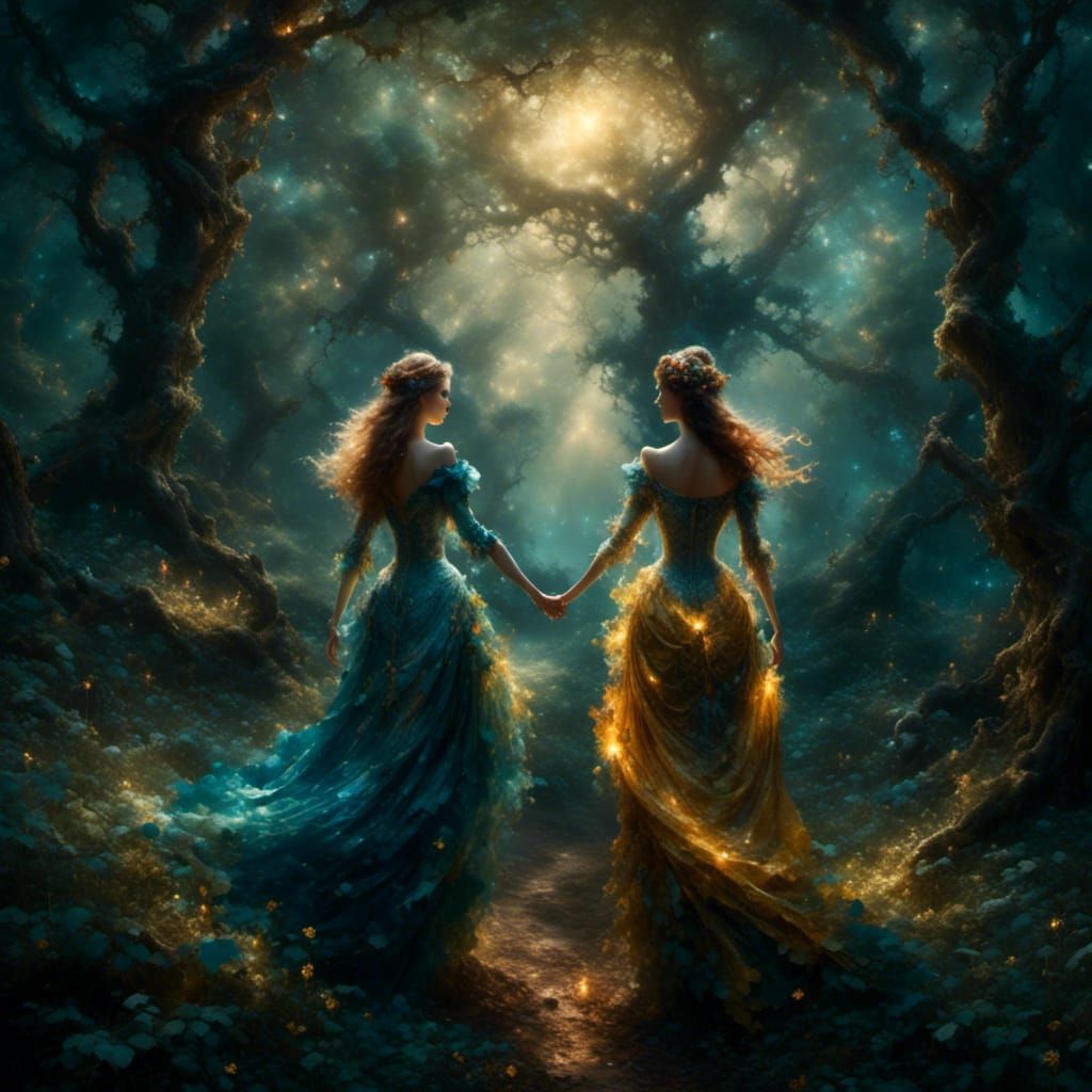 Ethereal Women in Forest Fantasy Art