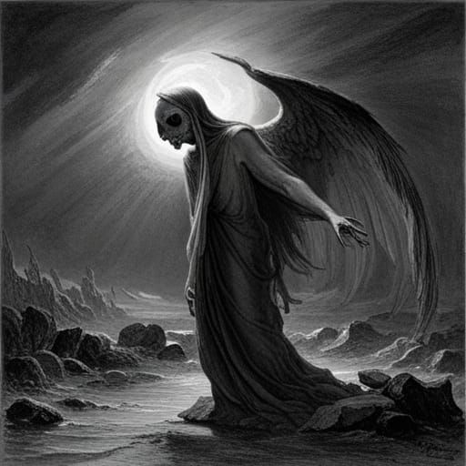The Angel of Death in Gothic Horror Style