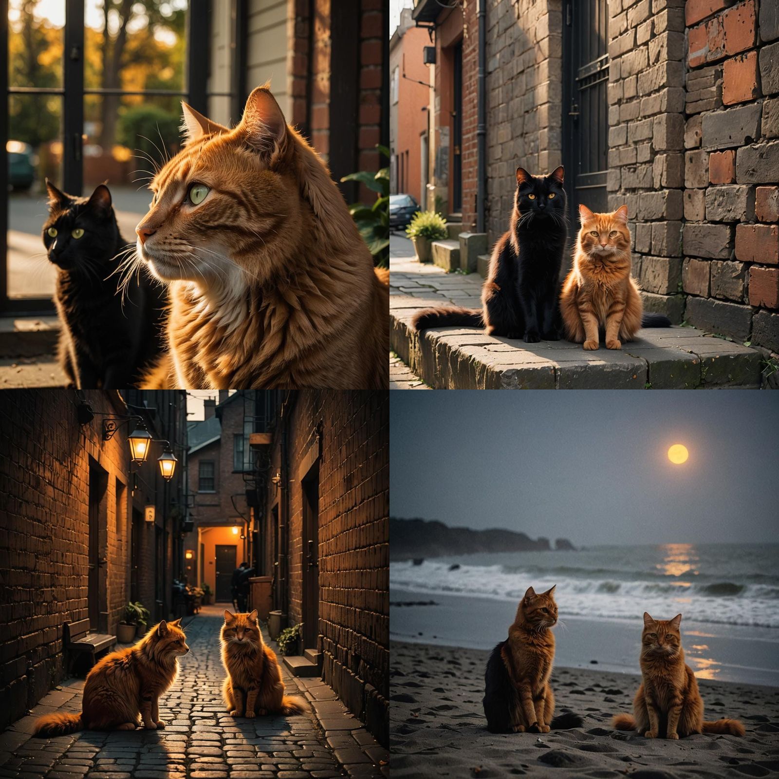 Cats Contemplate Separation in Cinematic Style