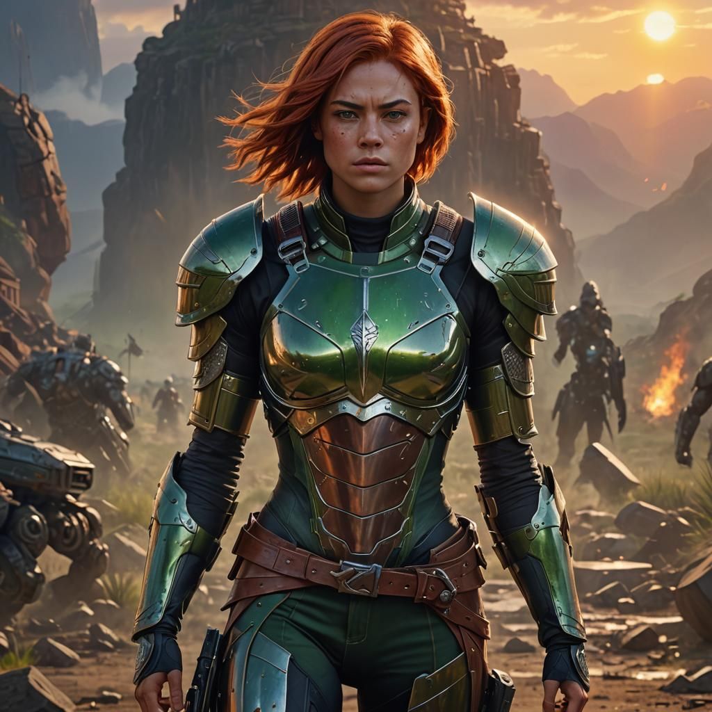 Androgynous Warrior in a Meadow: Dark Fantasy Concept Art