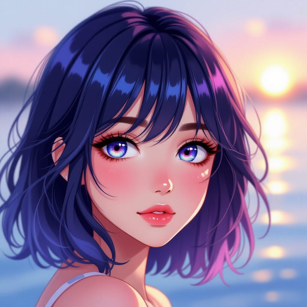 Woman in Morning Sun, Watercolor Style