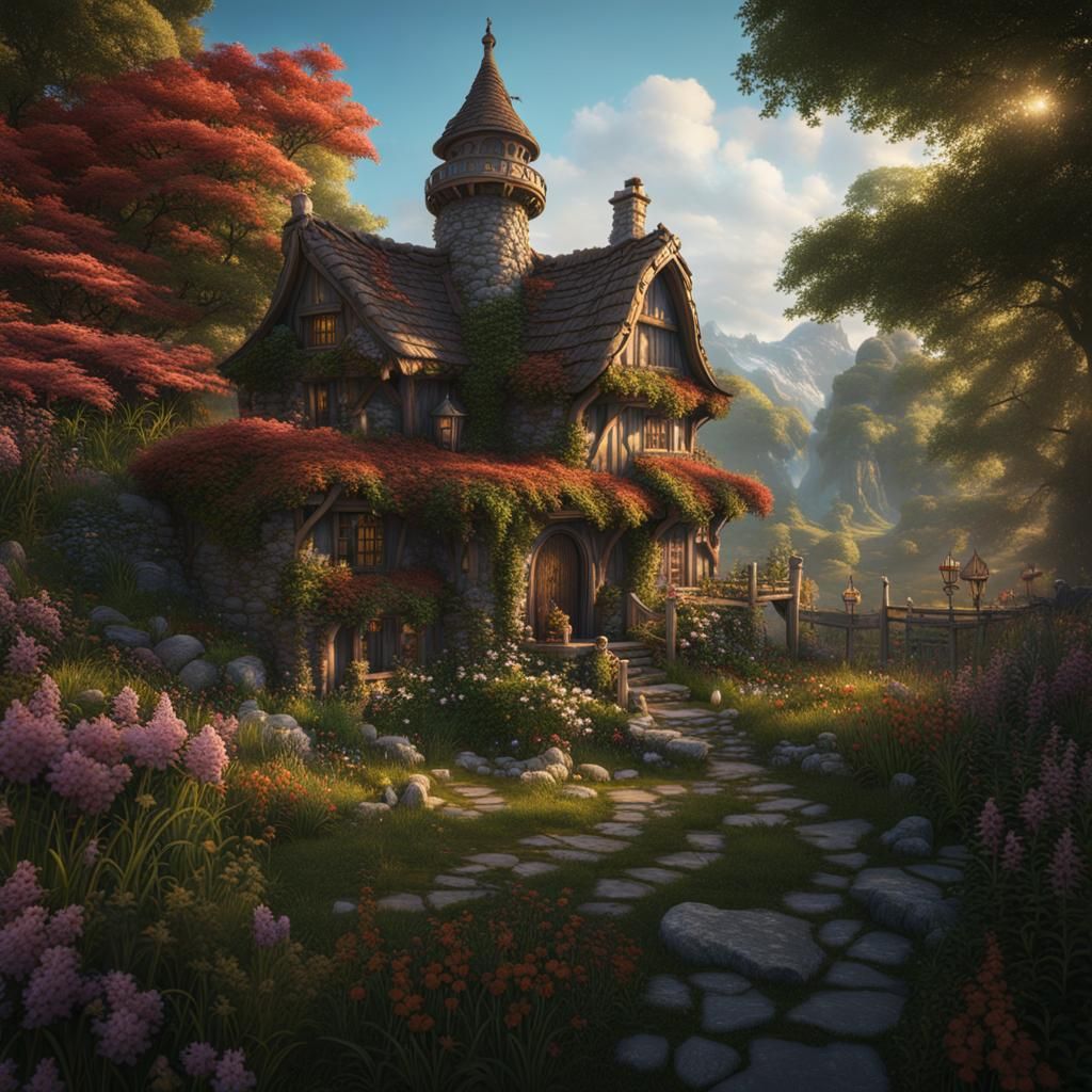 Detailed Cottagecore Matte Painting in 8K