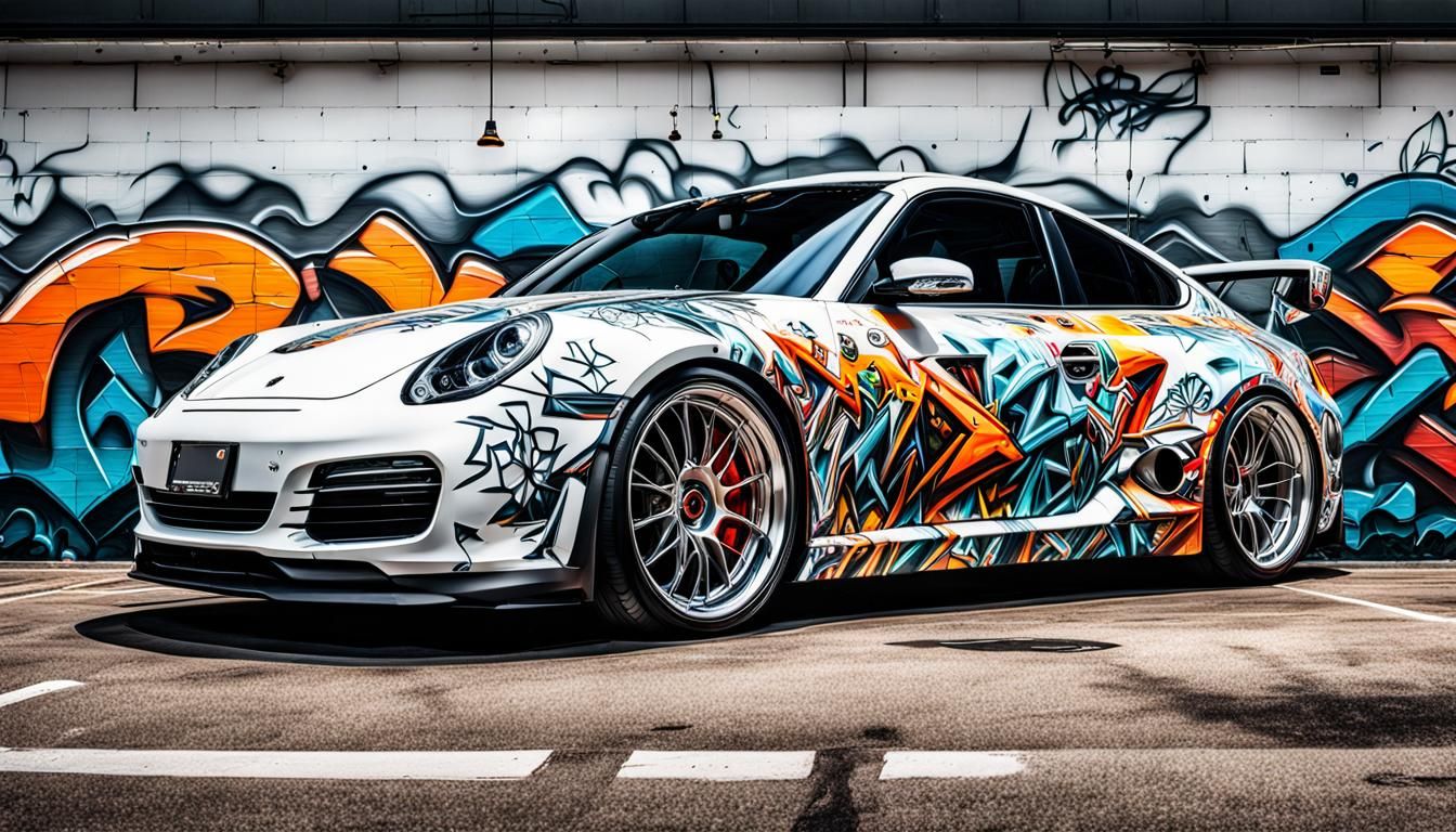 Hyperrealistic Graffiti Car Mural in HDR