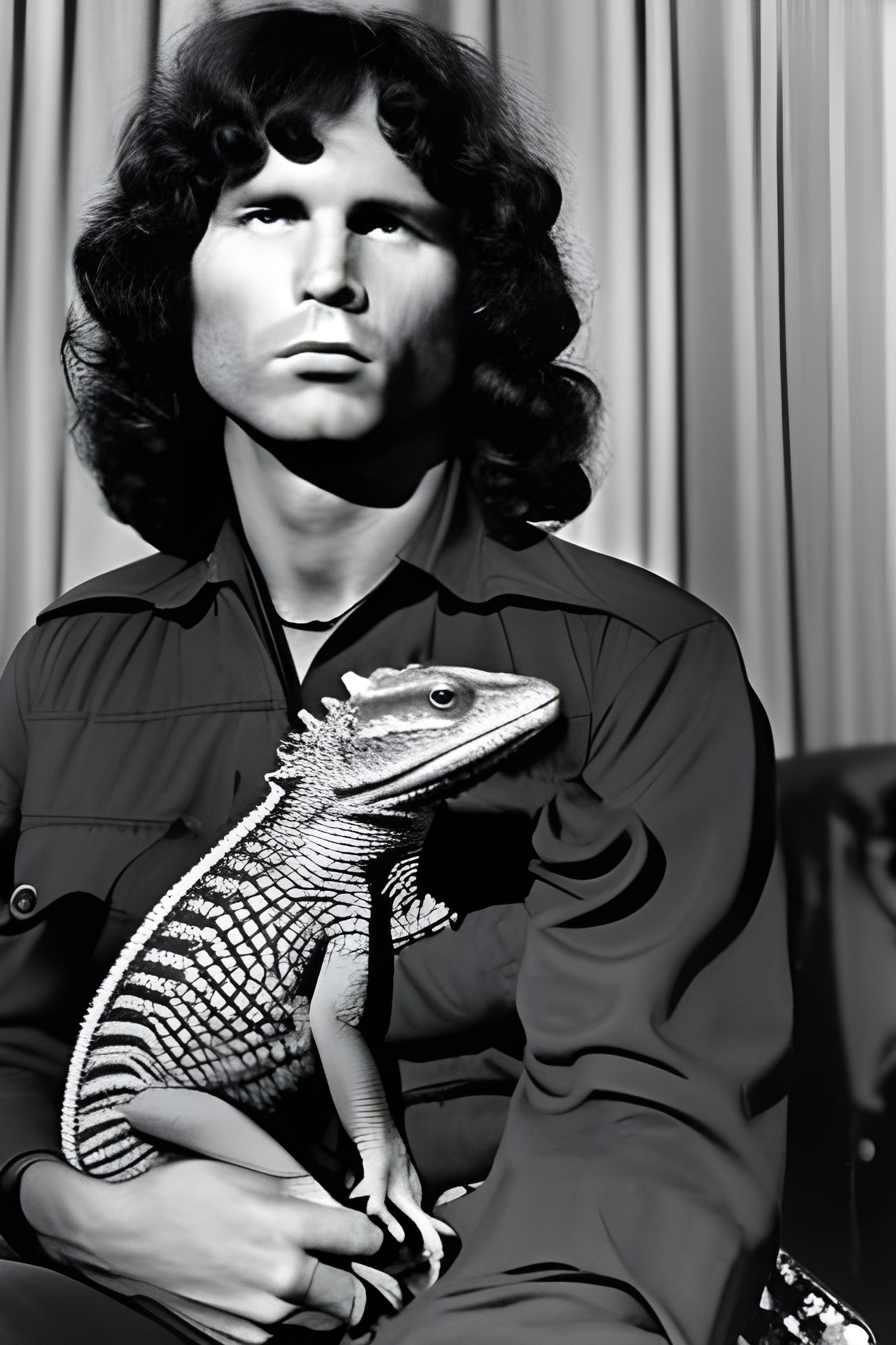 Lizard King, holding a lizard- Jim Morrison
