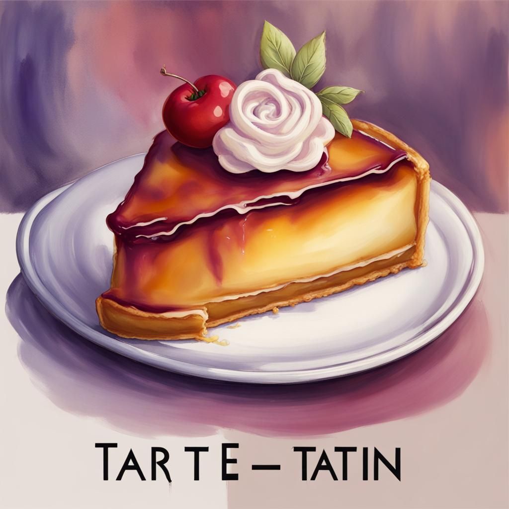 Tarte Tatin Cafe Logo in Yellow and Purple
