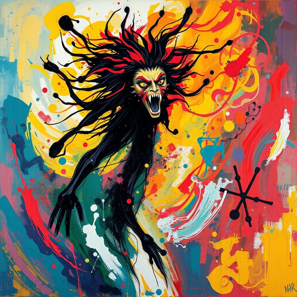 Wild Spirit Countdown Abstract Art in Expressive Colors