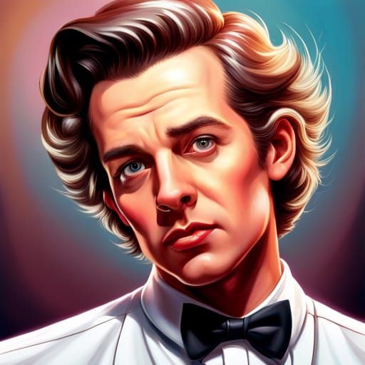Hyperrealistic Soda Jerk Portrait in Splash Art Style