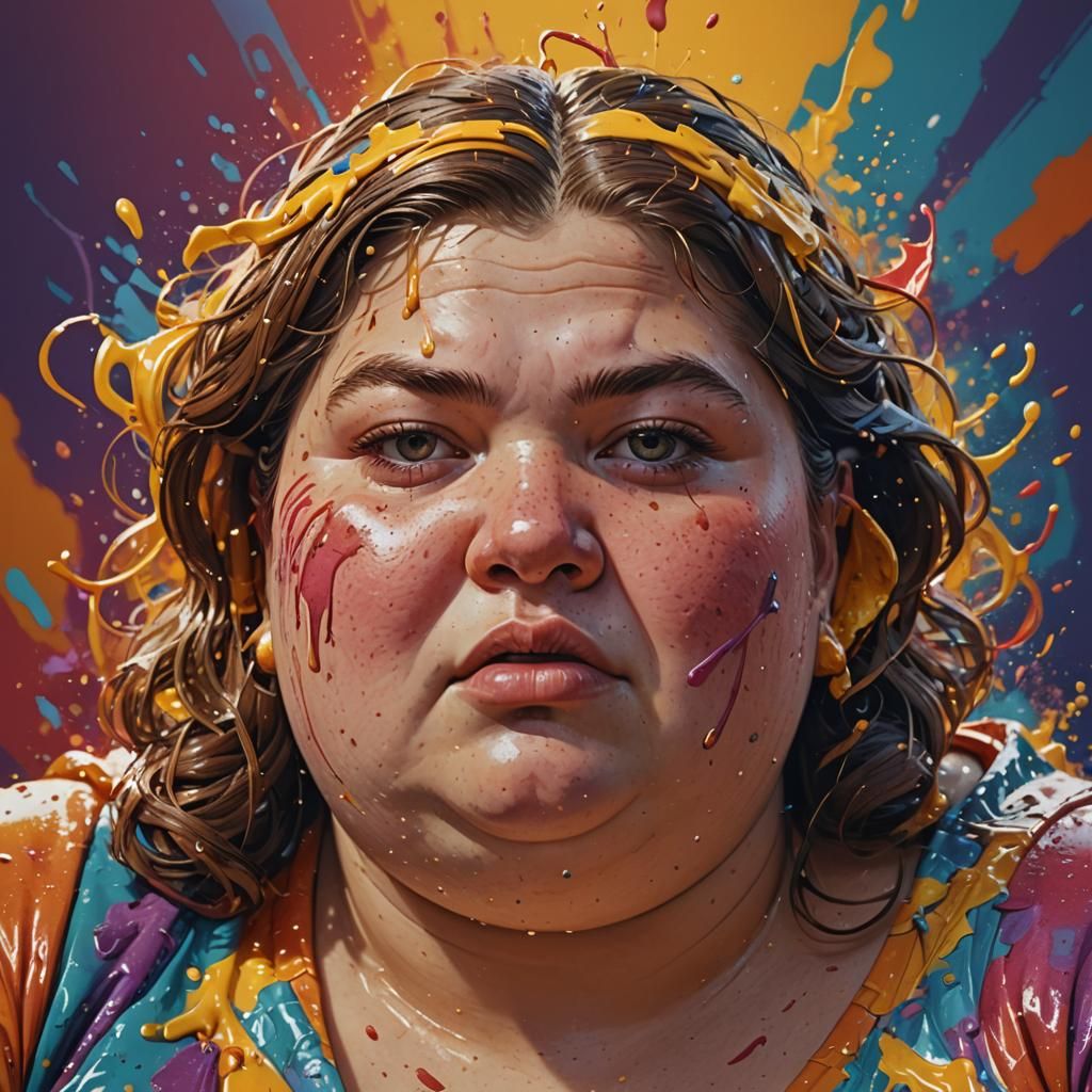 Hyperrealistic Portrait of a Woman in Splash Art Style