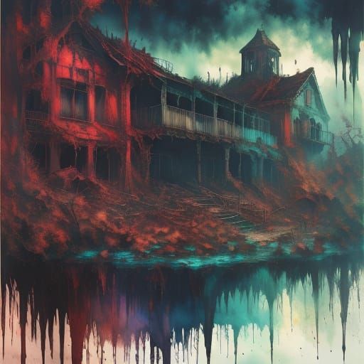 Eerie Watercolour of a Submerged Suburb