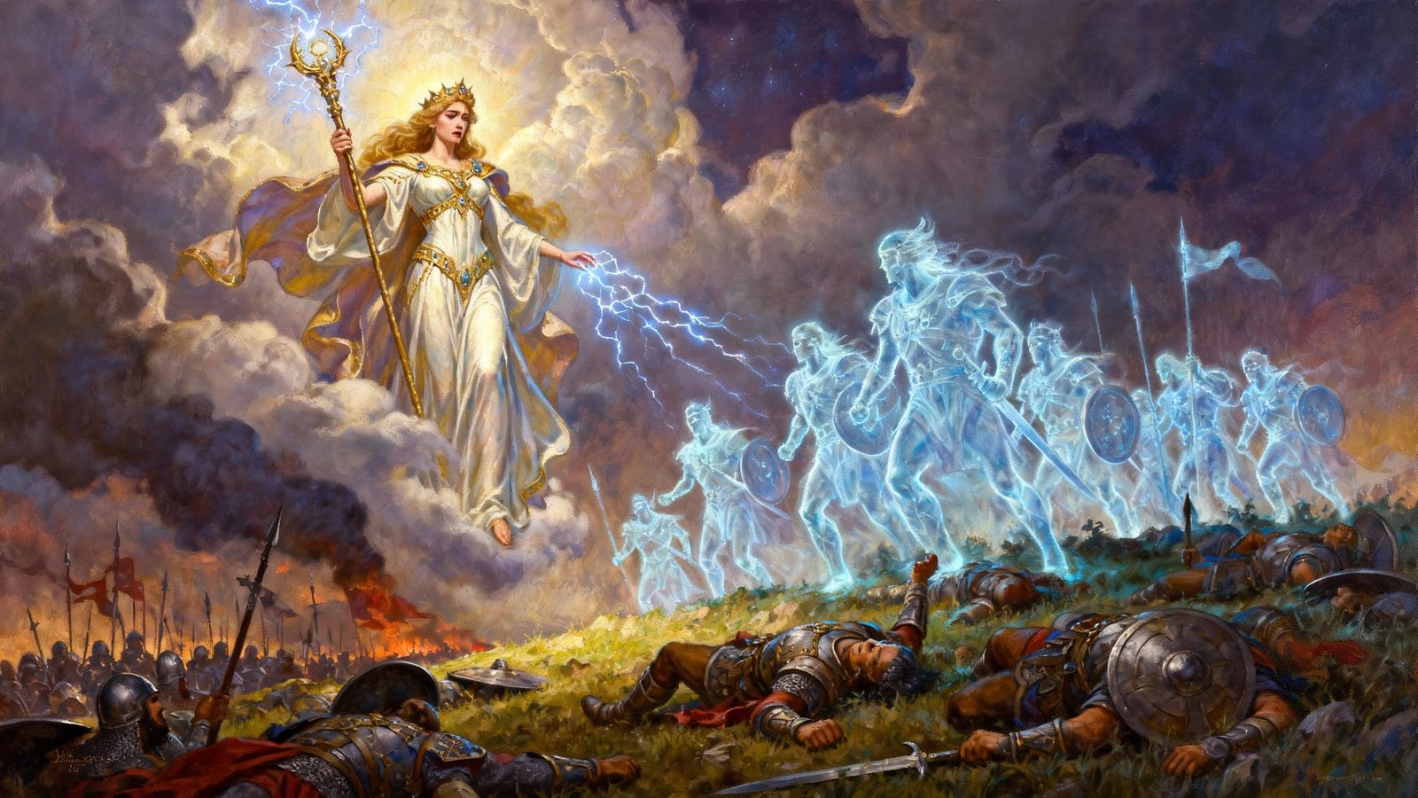 Ethereal Goddess Descends on Battlefield