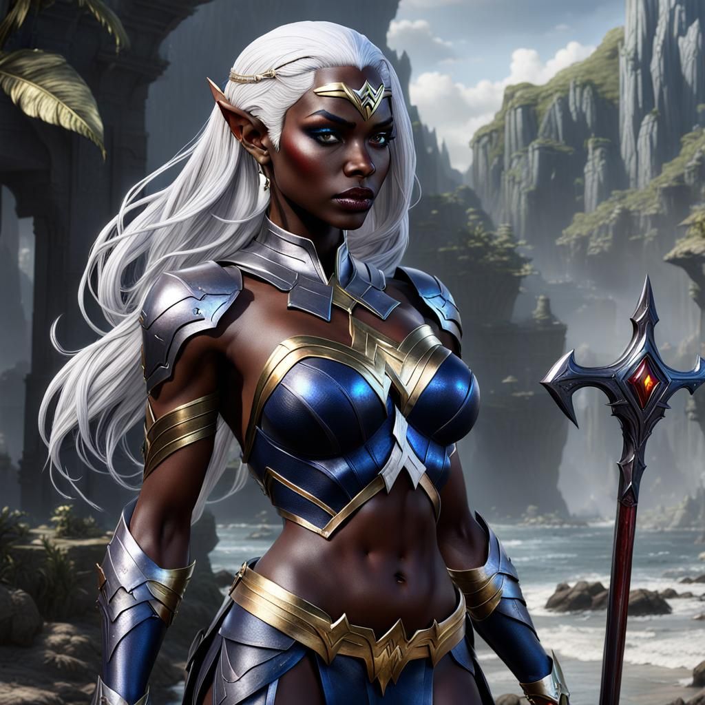 Drow Elf Wonder Woman Concept Art in 8K