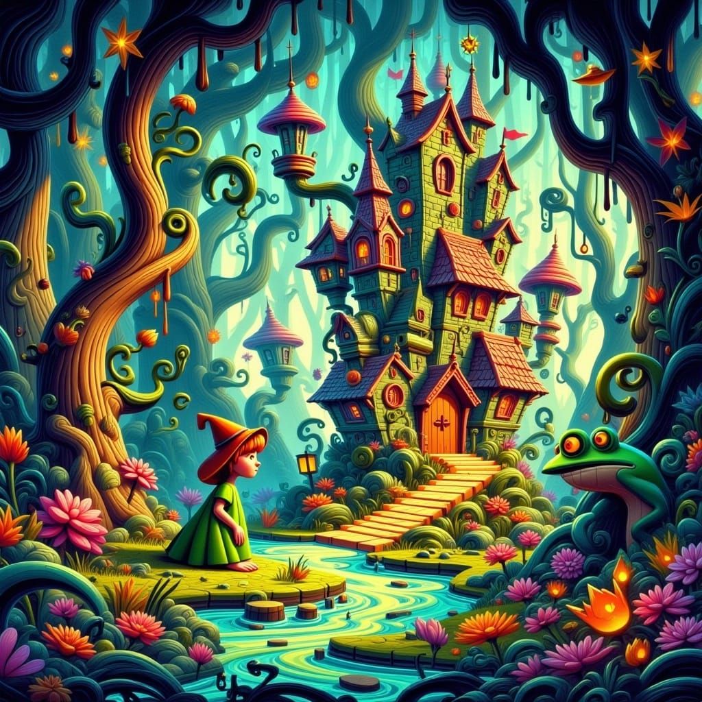 Princess and Frog in Twisted Forest