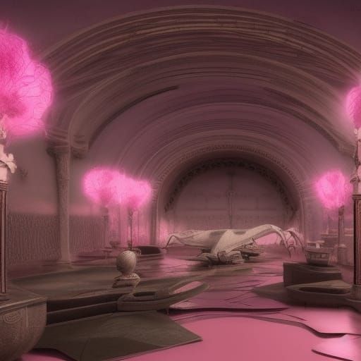 Dramatic Pink Digital Matte Painting