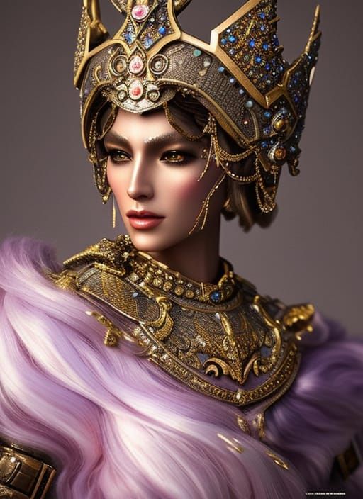 Princess Knight in Rainbow Armor, Digital Art