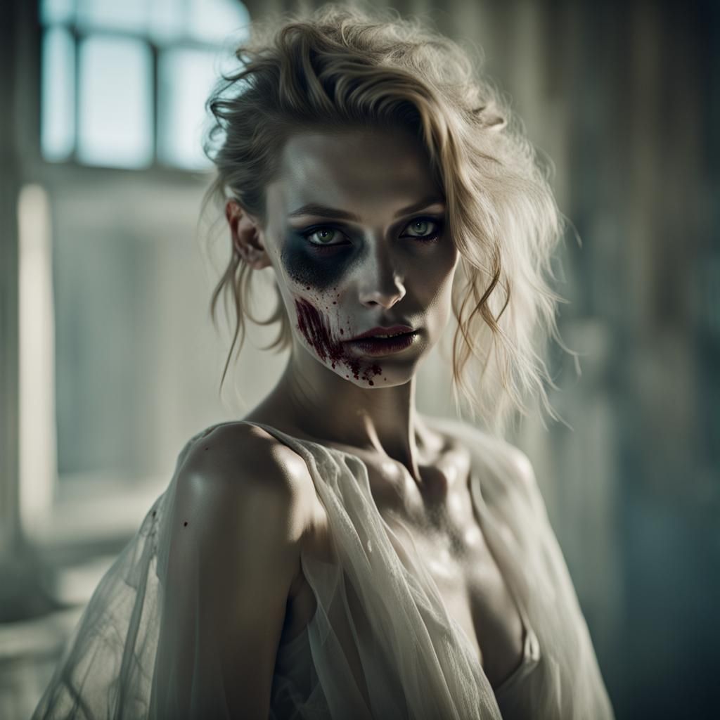 Ethereal Zombie Model in Vogue Style