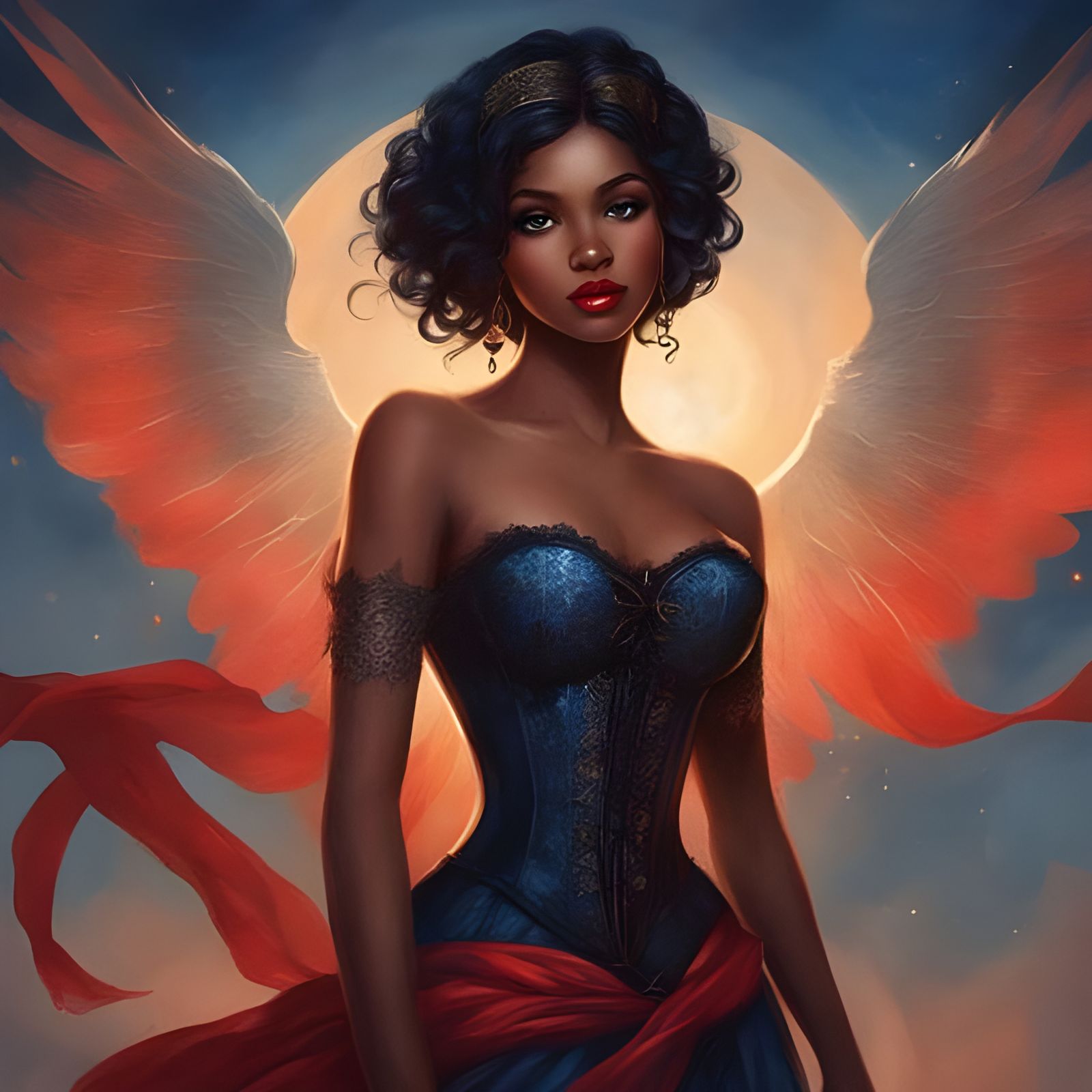 Portrait of Haitian Girl in Black Lingerie