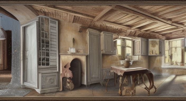 Tuscan Kitchen Interior as Matte Painting
