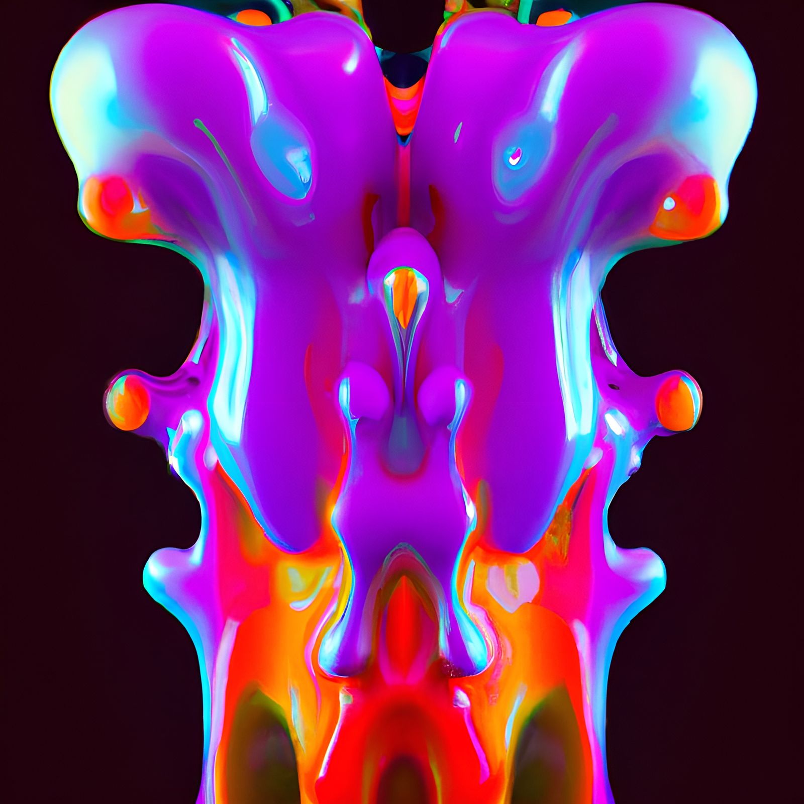 Psychedelic Alien Slime Rave in Liquid Metal Style