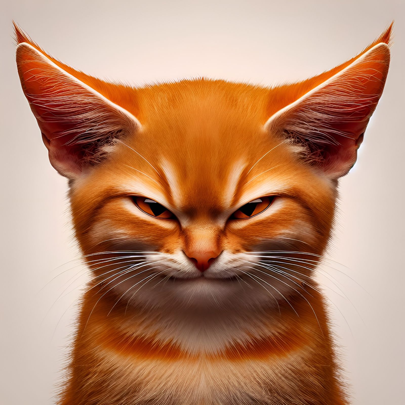Mischievous Orange Cat with Flat Ears