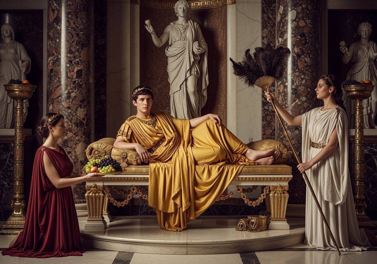 Emperor Caligula Lounging in Imperial Palace