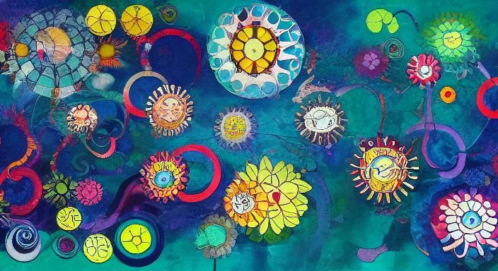 Kaleidoscopic Garden Inspired by Surrealist Art