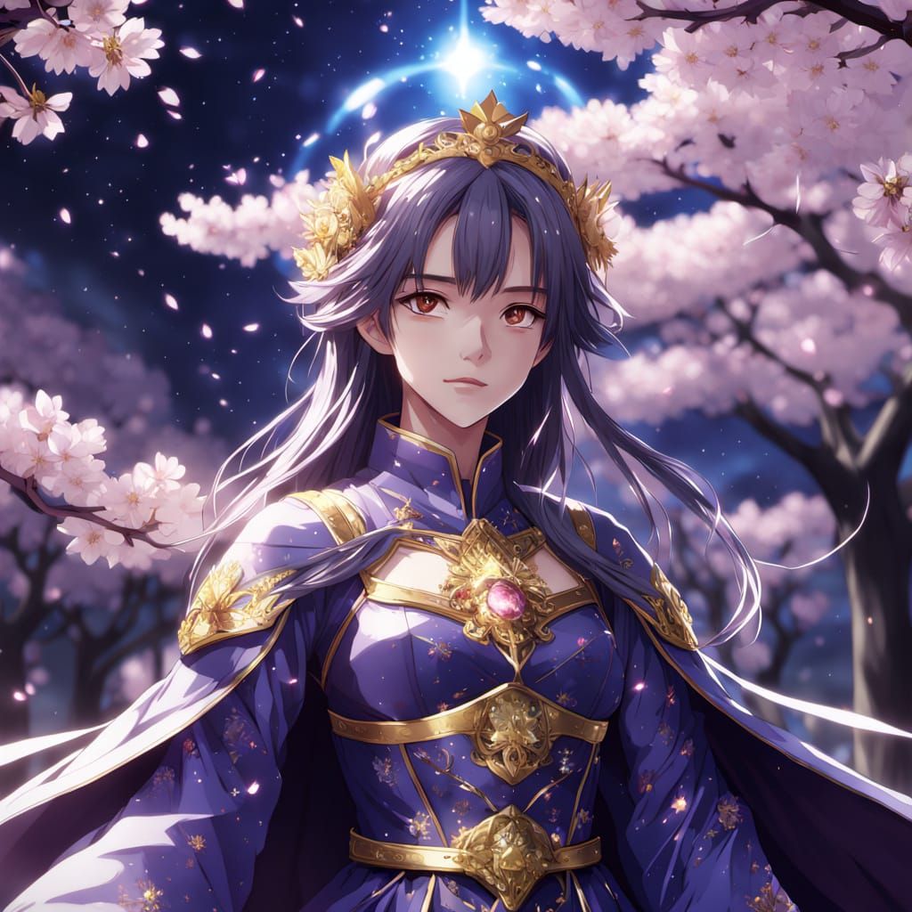 Celestial Maiden with Greatsword in Anime Style