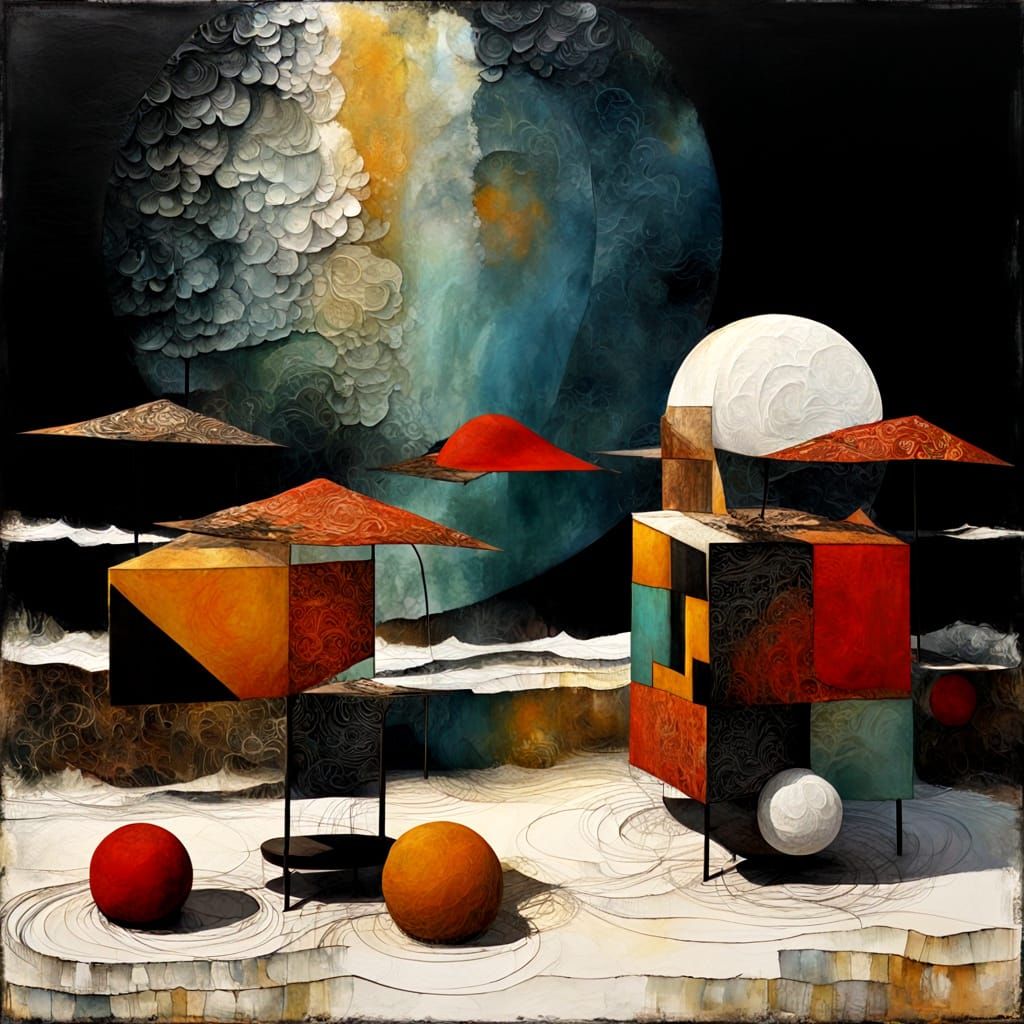 Abstract Fractal Wave Function Painting