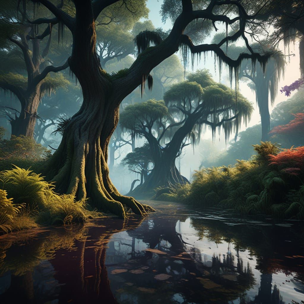 Mystical Cypress Forest Rises from Caddo Lake in Dreamlike A...