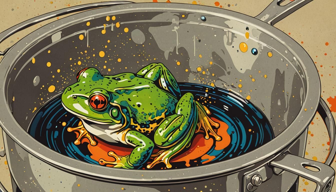 Frog in Boiling Water: Pop Art Screen Print