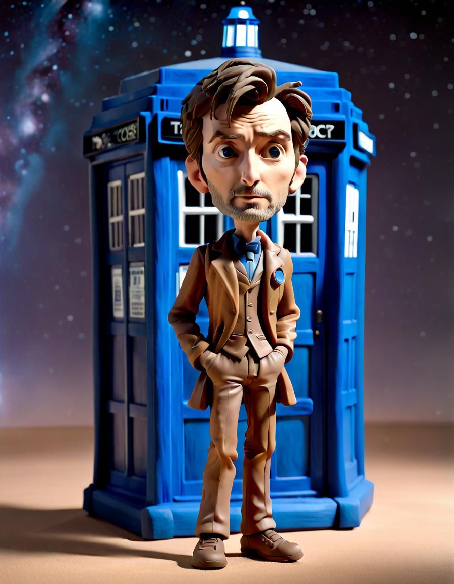 The Doctor Bobblehead Figurine in CGI Animation Style