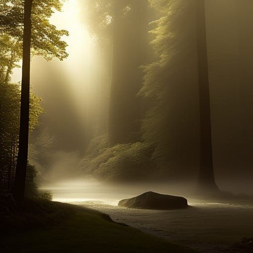 Freezing Fog Landscape: Photorealistic Dark Fantasy Art