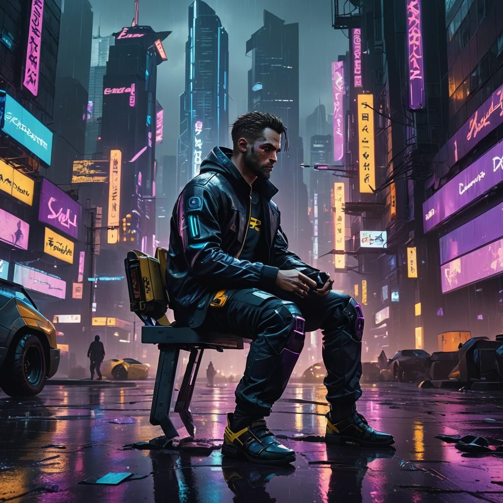 Cyberpunk 2099: Solitude in a Neon Dystopia