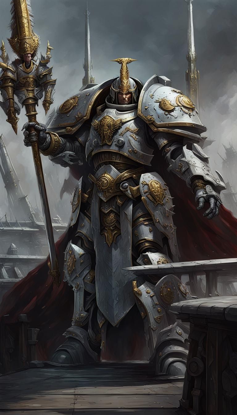 Warhammer 40k Primarch in Space Battle, Dark Fantasy Art