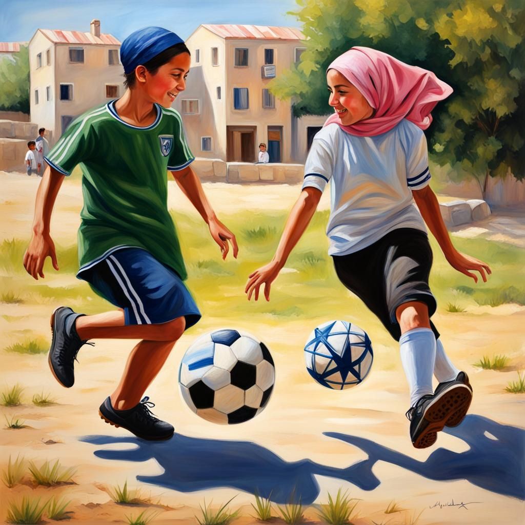 Harmonious Soccer Game: Jewish Boy and Muslim Girl