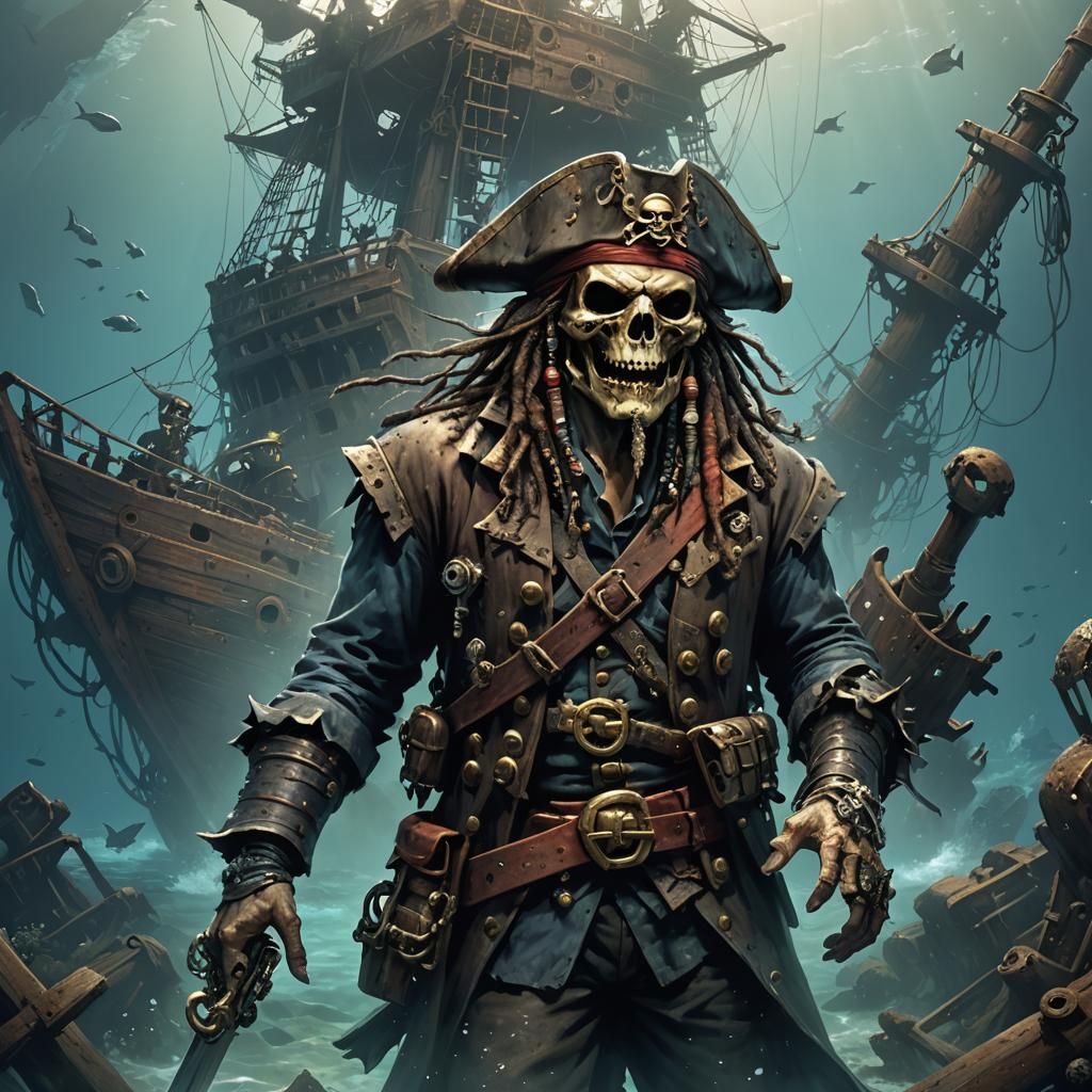 Sinister Deep-Sea Pirate Shipwreck
