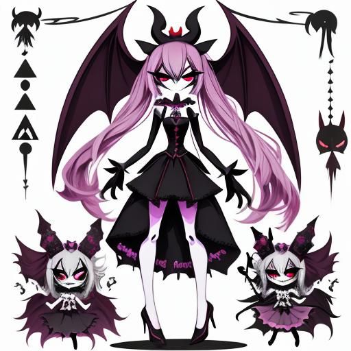 Demon Character Design in Hazbin Hotel Style