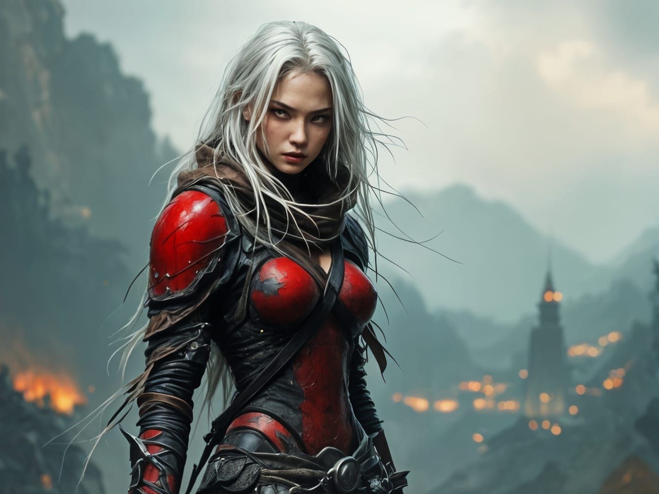 Post-Apocalyptic Warrior in Charred Wasteland