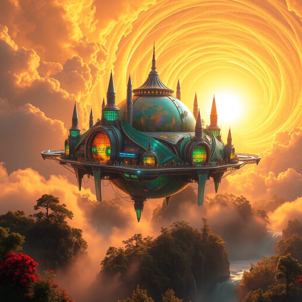 Weightless Eco-Settlement in Celestial Harmony