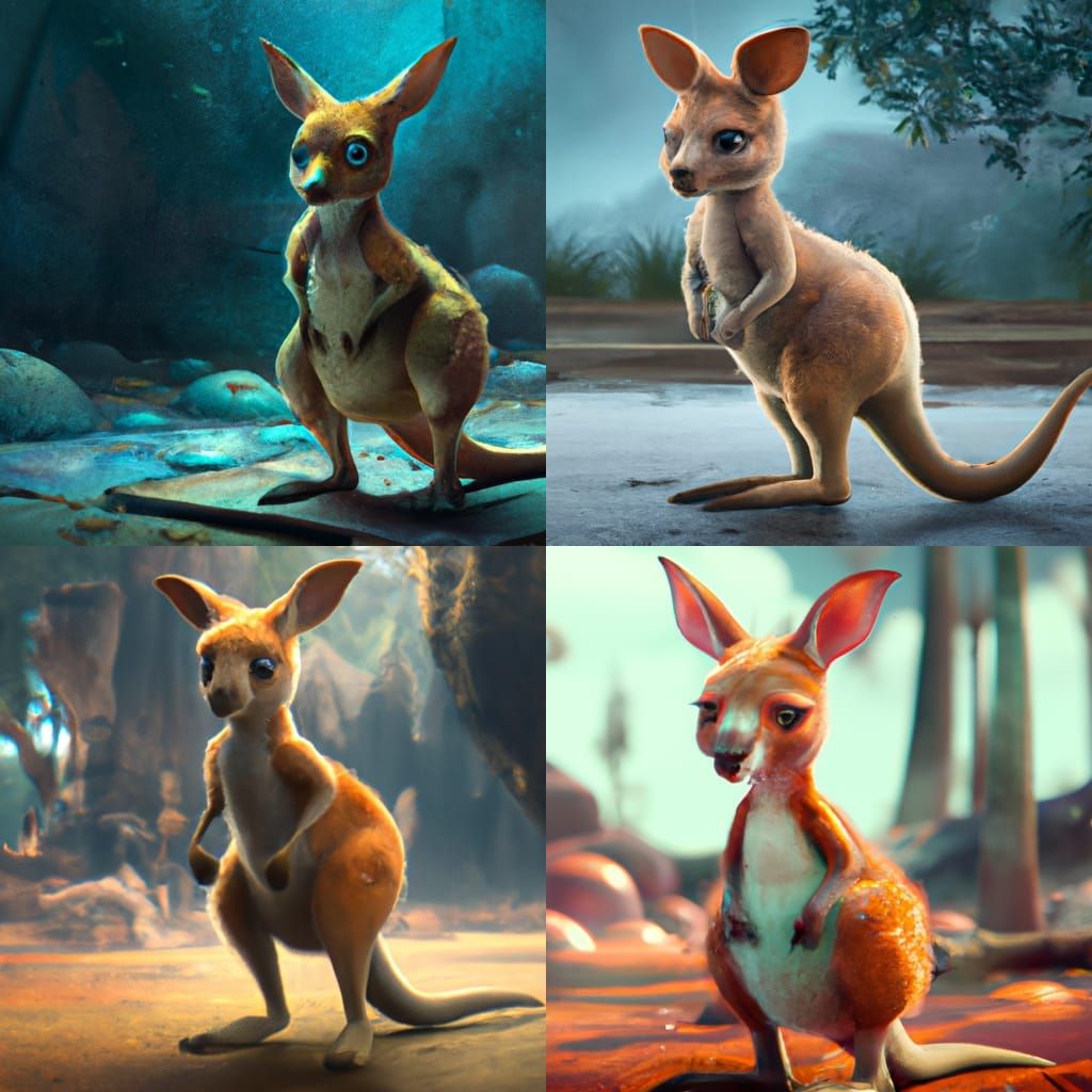 Fantastical Baby Kangaroo Matte Painting