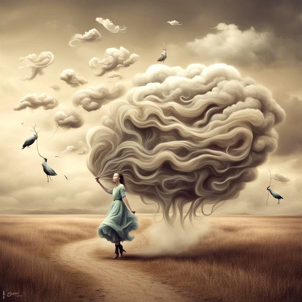 Ethereal Wind Creatures in Surreal Style