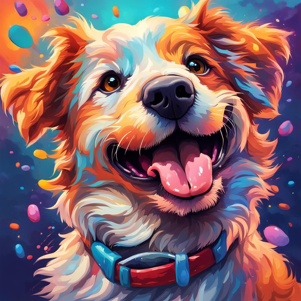 Hyperrealistic Image of the Happiest Dog