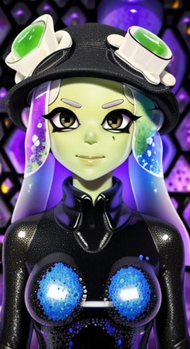 Transparent Golem Lady in Tuxedo, Micromosaic Portrait