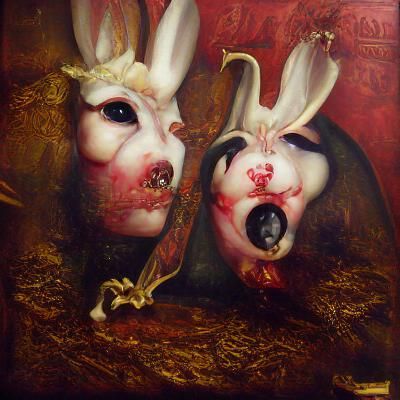 Bunnies Suffering in Hell, Pop Surrealism Art