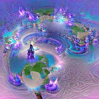 Abstract Ethereal Landscape with Swirling Colors