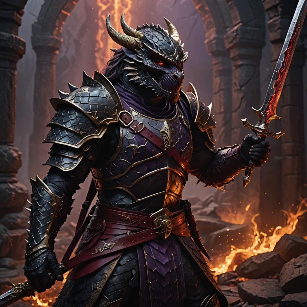 A dragonborn of shadow magic.