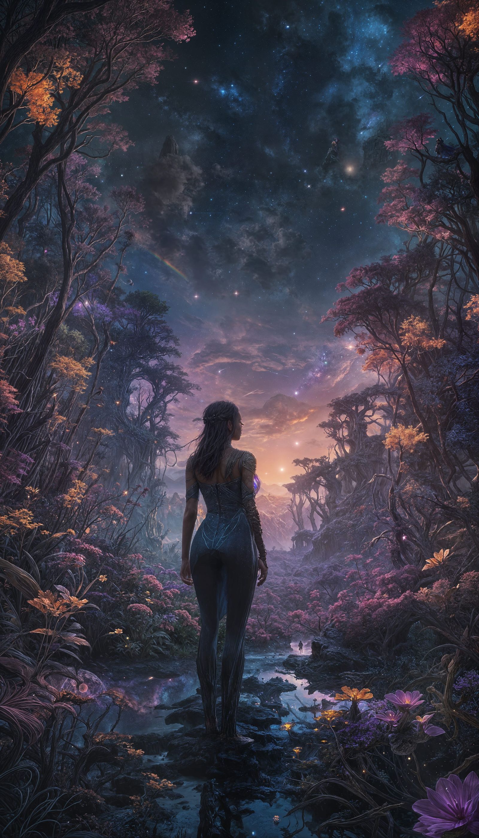 Bioluminescent Fantasy World Book Cover Art