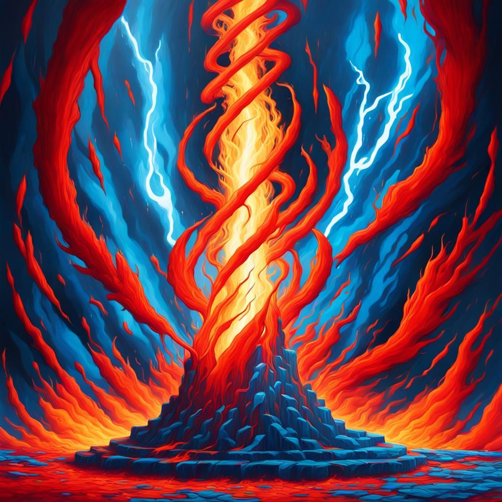 Flaming Vortex Inferno in Graffiti Art Style