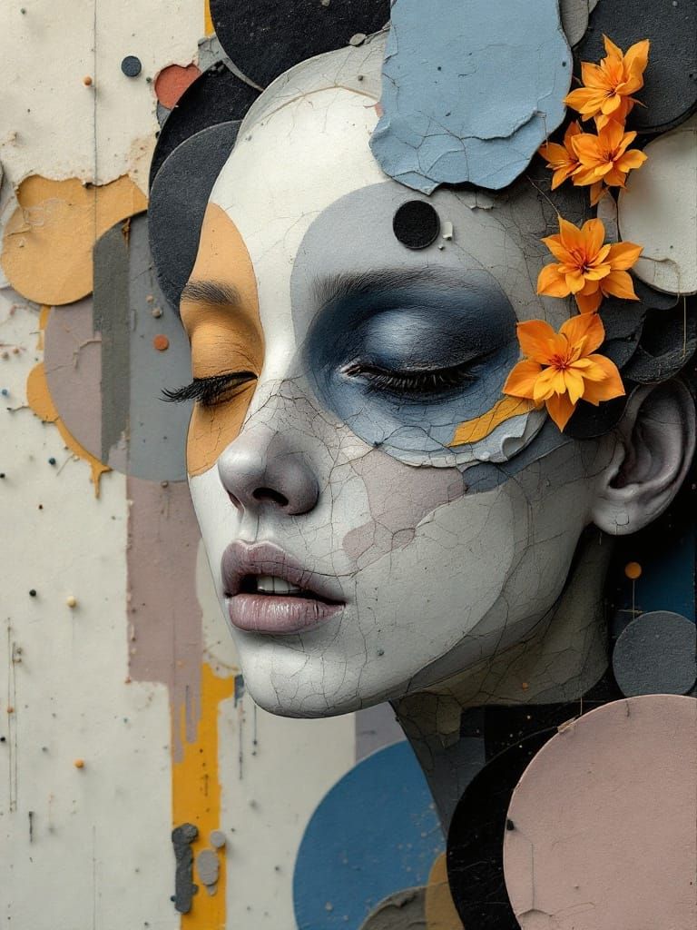 Urban Grief Written in Picotee Blue Apricot Khaki